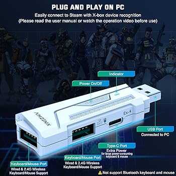 その他 AX200 PRO PC Gaming K&M Adapter Amazon.com: AX200 Keyboard and Mouse Adapter for PC and
